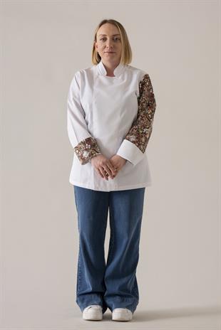 C-19 Pizza Kadın – Beyaz Şef Ceketi