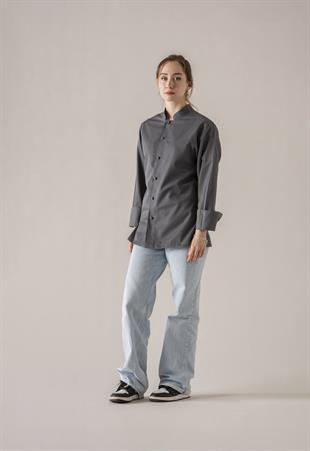 C-20 Soft Kadın – Antrasit Şef Ceketi