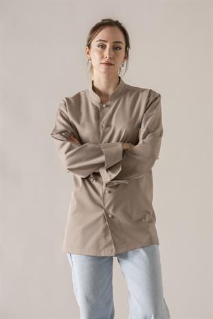 C-20 Soft Kadın – Bej Şef Ceketi
