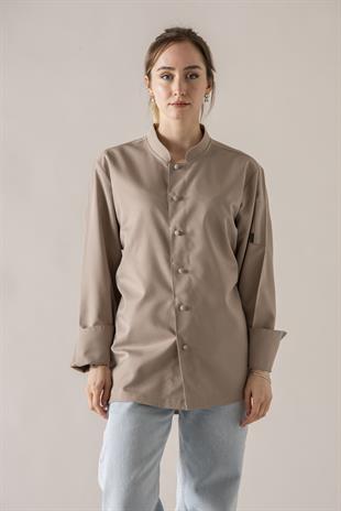 C-20 Soft Kadın – Bej Şef Ceketi