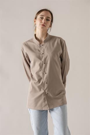 C-20 Soft Kadın – Bej Şef Ceketi