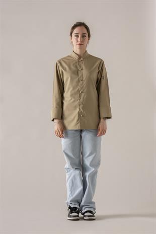 C-20 Soft Kadın – Açık Gri Şef Ceketi