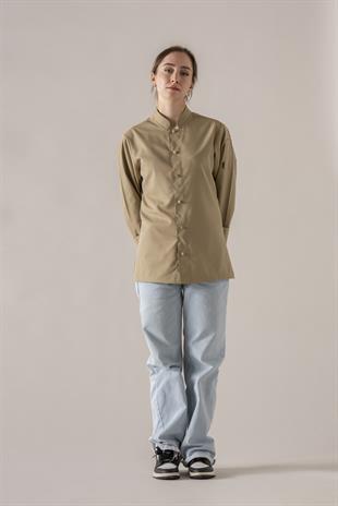 C-20 Soft Kadın – Açık Gri Şef Ceketi