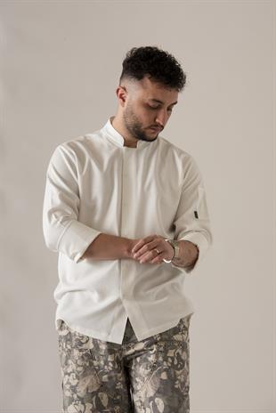 C-20 Soft Linen – Beyaz Şef Ceketi