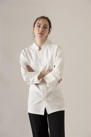 C-20 Soft Linen – Beyaz Şef Ceketi