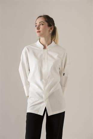 C-20 Soft Linen – Beyaz Şef Ceketi
