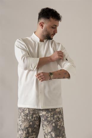 C-20 Soft Linen – Beyaz Şef Ceketi