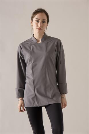 C-21 Premium Kadın – Antrasit Şef Ceketi
