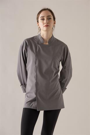 C-21 Premium Kadın – Antrasit Şef Ceketi