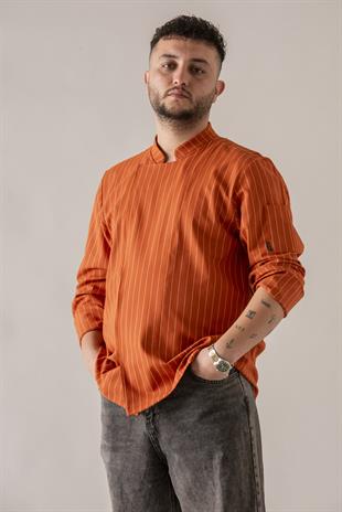 C-21 Premium – Turuncu Çizgili Şef Ceketi