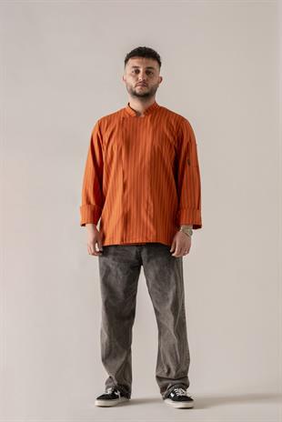 C-21 Premium – Turuncu Çizgili Şef Ceketi