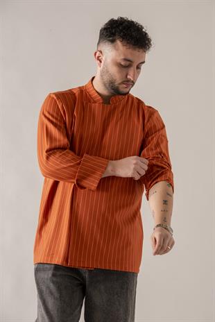 C-21 Premium – Turuncu Çizgili Şef Ceketi