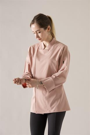 C-21 Premium Kadın – Pembe Şef Ceketi