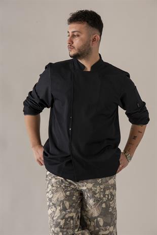 C-21 Premium – Siyah Şef Ceketi