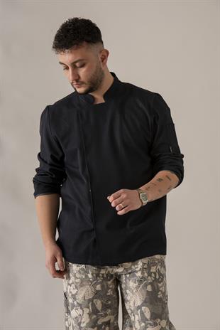 C-21 Premium – Siyah Şef Ceketi