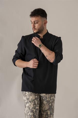 C-21 Premium – Siyah Şef Ceketi