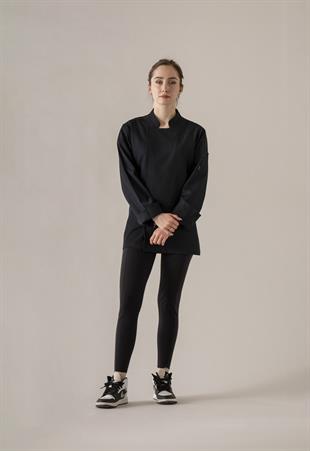 C-21 Premium Kadın – Siyah Şef Ceketi