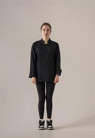 C-21 Premium Kadın – Siyah Şef Ceketi
