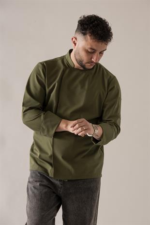 C-21 Premium – Yağ Yeşili Şef Ceketi