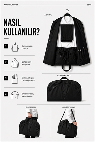 Chef Garment Bag - Siyah