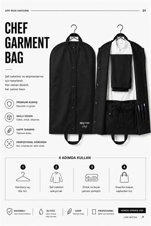 Chef Garment Bag - Siyah