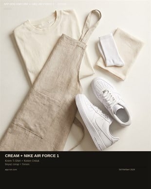 Cream + Nike Air Force 1 - Stil Seti