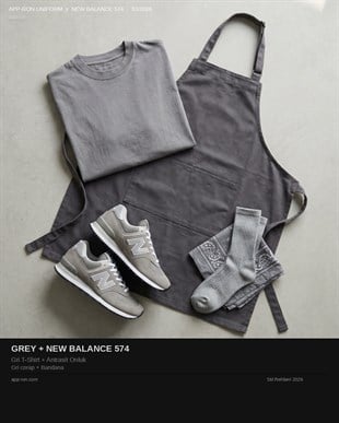 Grey + New Balance 574 - Stil Seti