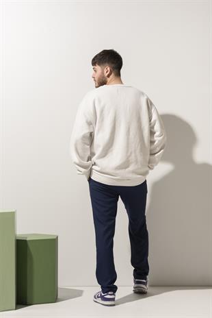 Lacivert Keten Görünümlü Şef Pantolonu 