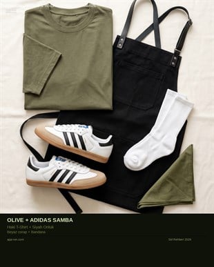Olive + Adidas Samba - Stil Seti