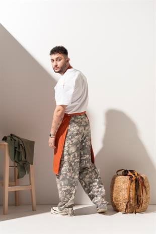 K-114 Premium Axel- Turuncu Çizgili  Boydan Önlük