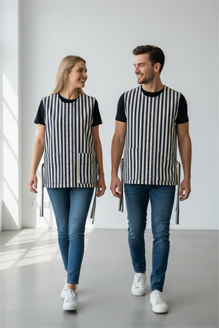 YL-03 HUNTER– Erkek Çizgili Kot Servis Yeleği - Çizgili Kot