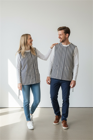 YL-03 HUNTER– Kadın Çizgili Kot Servis Yeleği - Çizgili Kot