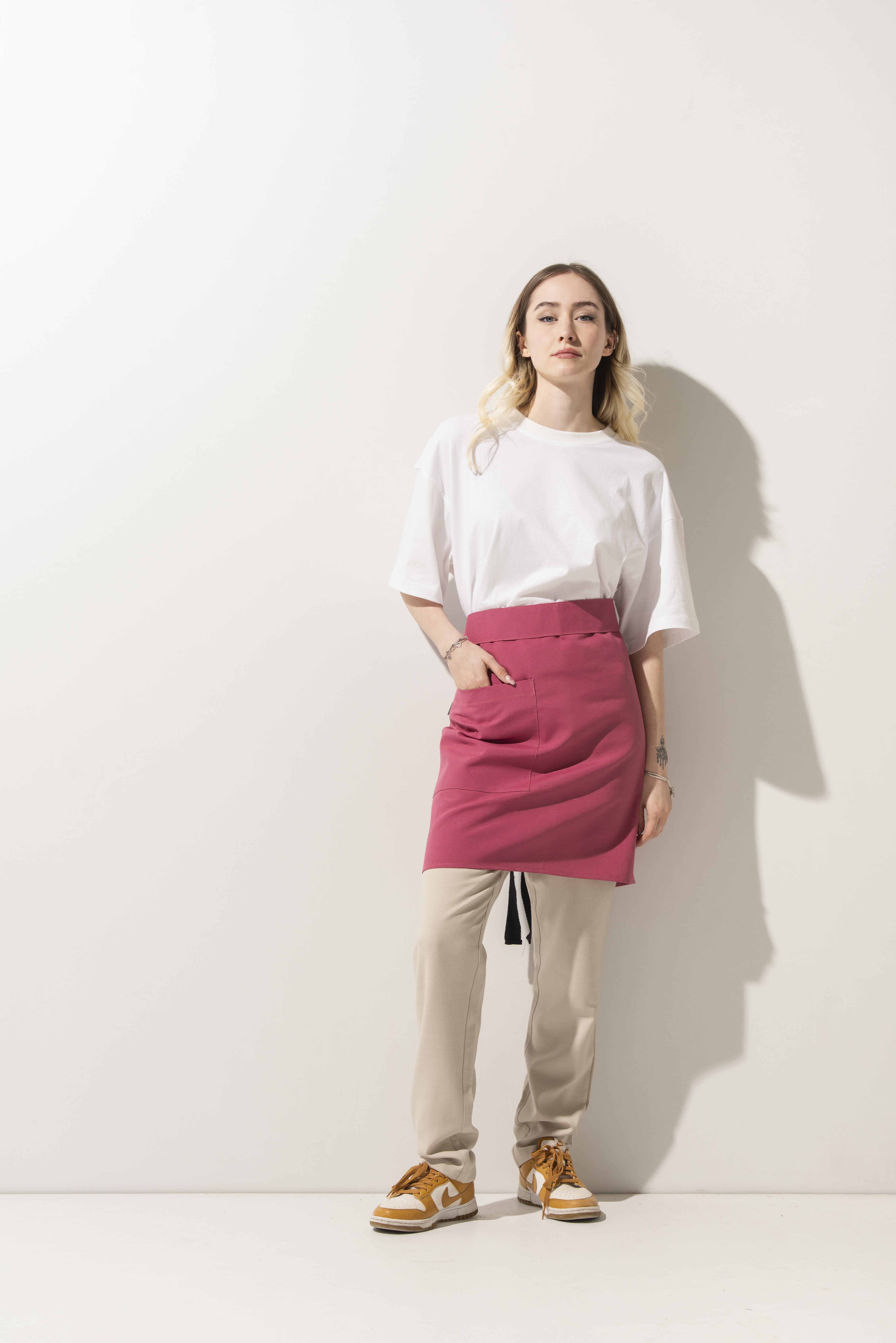 BA-144 ONLY - Pembe Belden Bağlamalı Önlük 