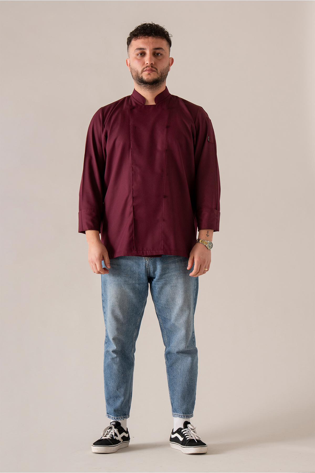 C-01 CLASSIC -  Bordo Rengi Şef Ceketi
