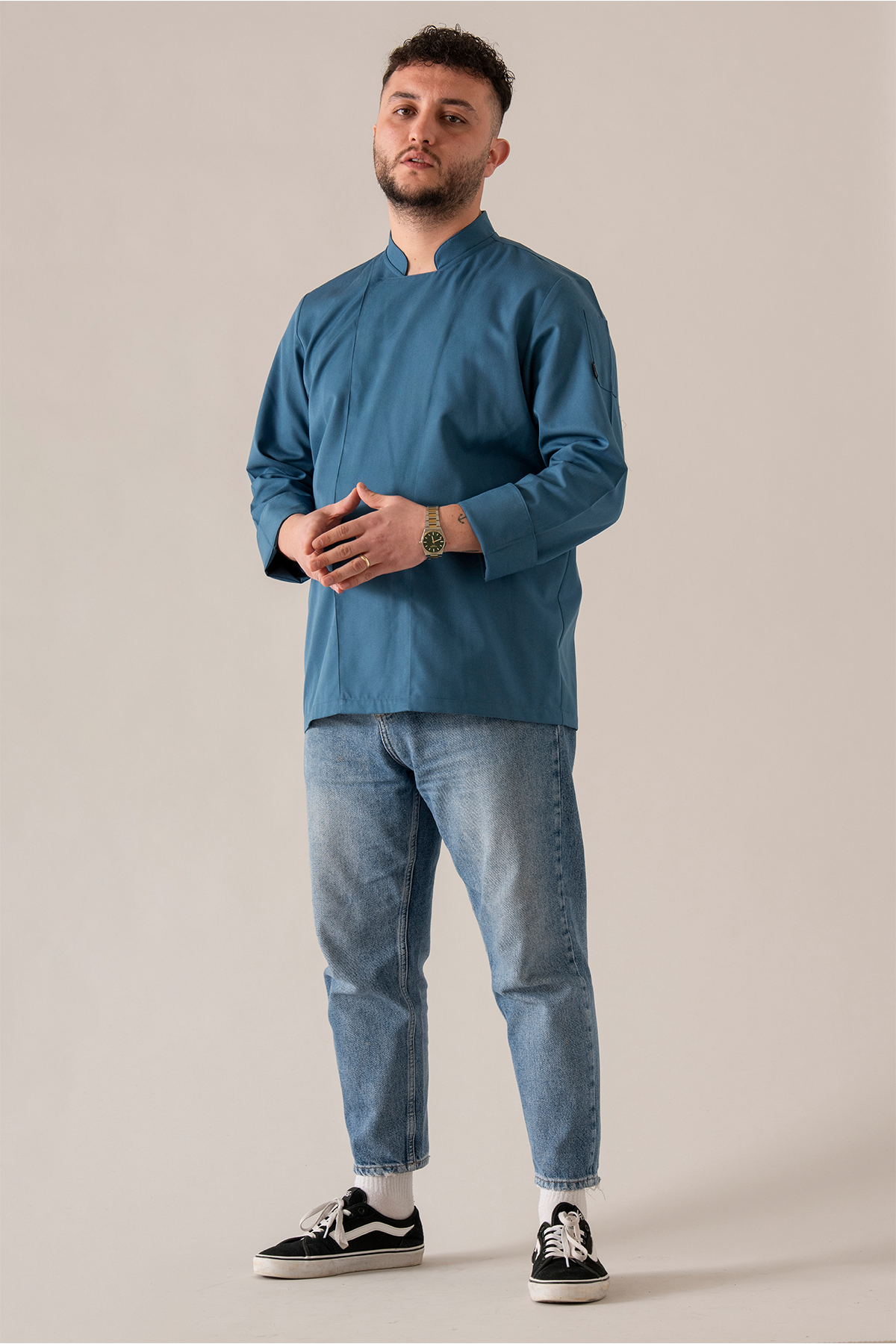 C-01 CLASSIC - Denim Mavi Şef Ceketi