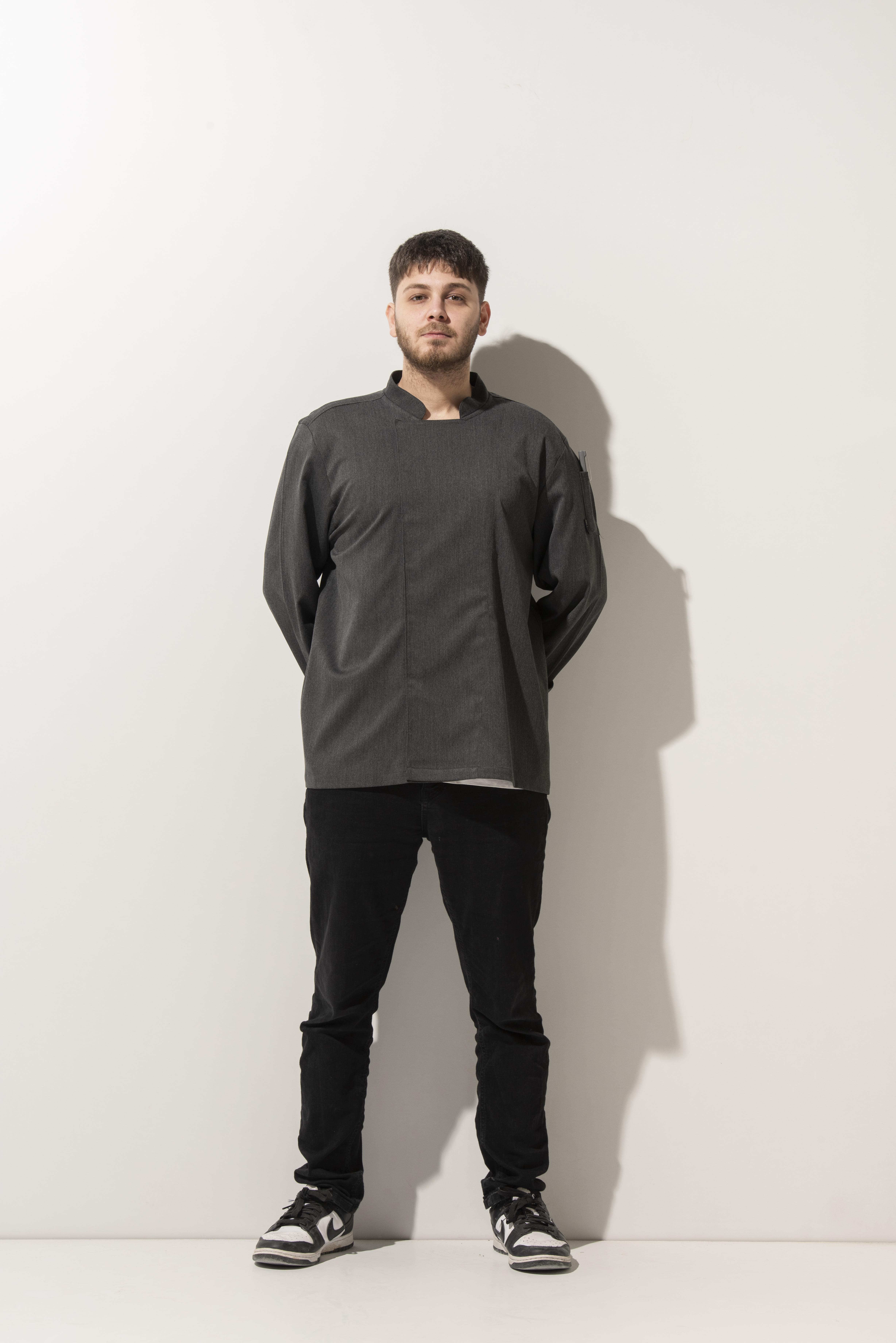 C-01 CLASSIC -  Gri Kot Şef Ceketi 