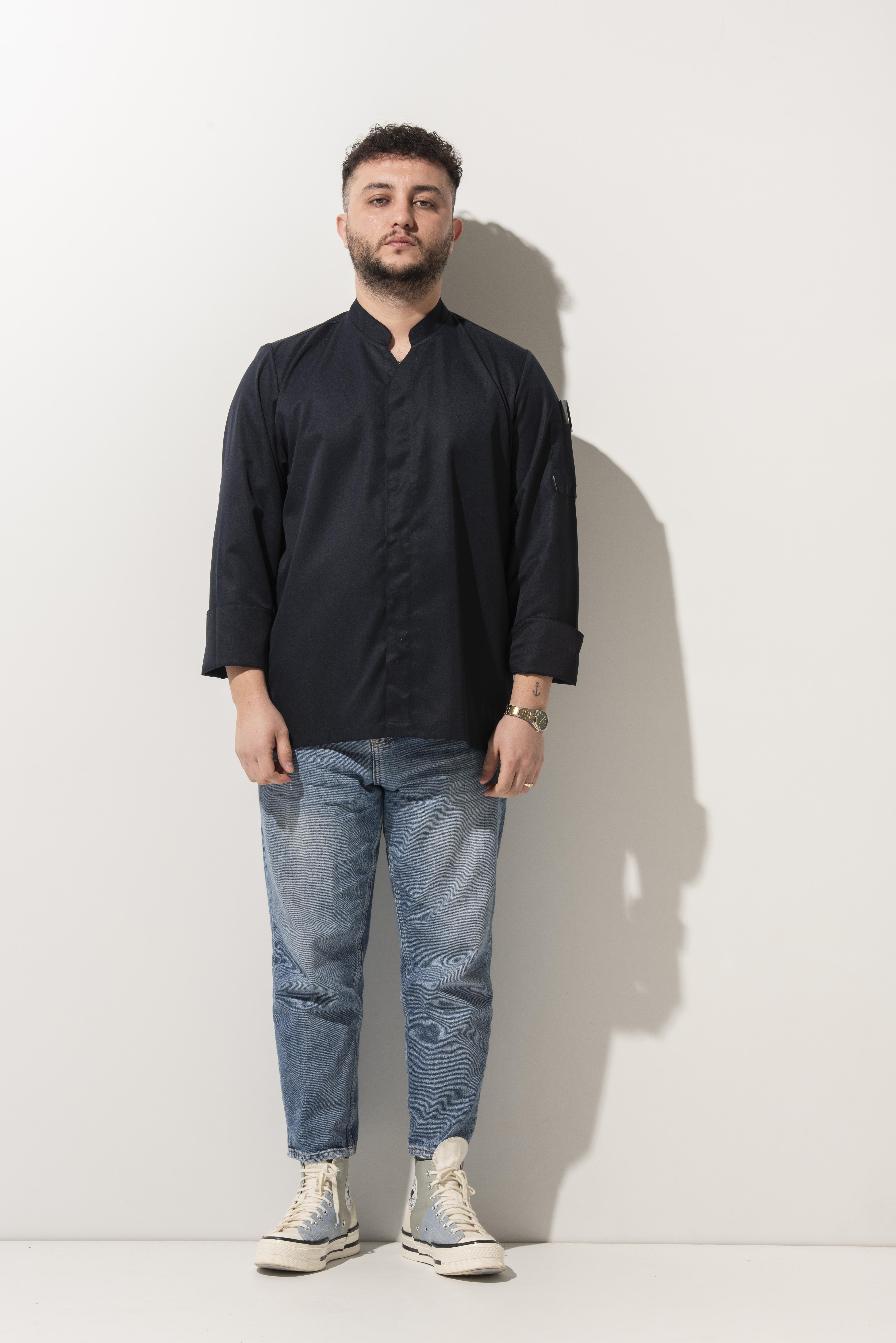 C-07 VNECK - V Yaka Lacivert Şef Ceketi