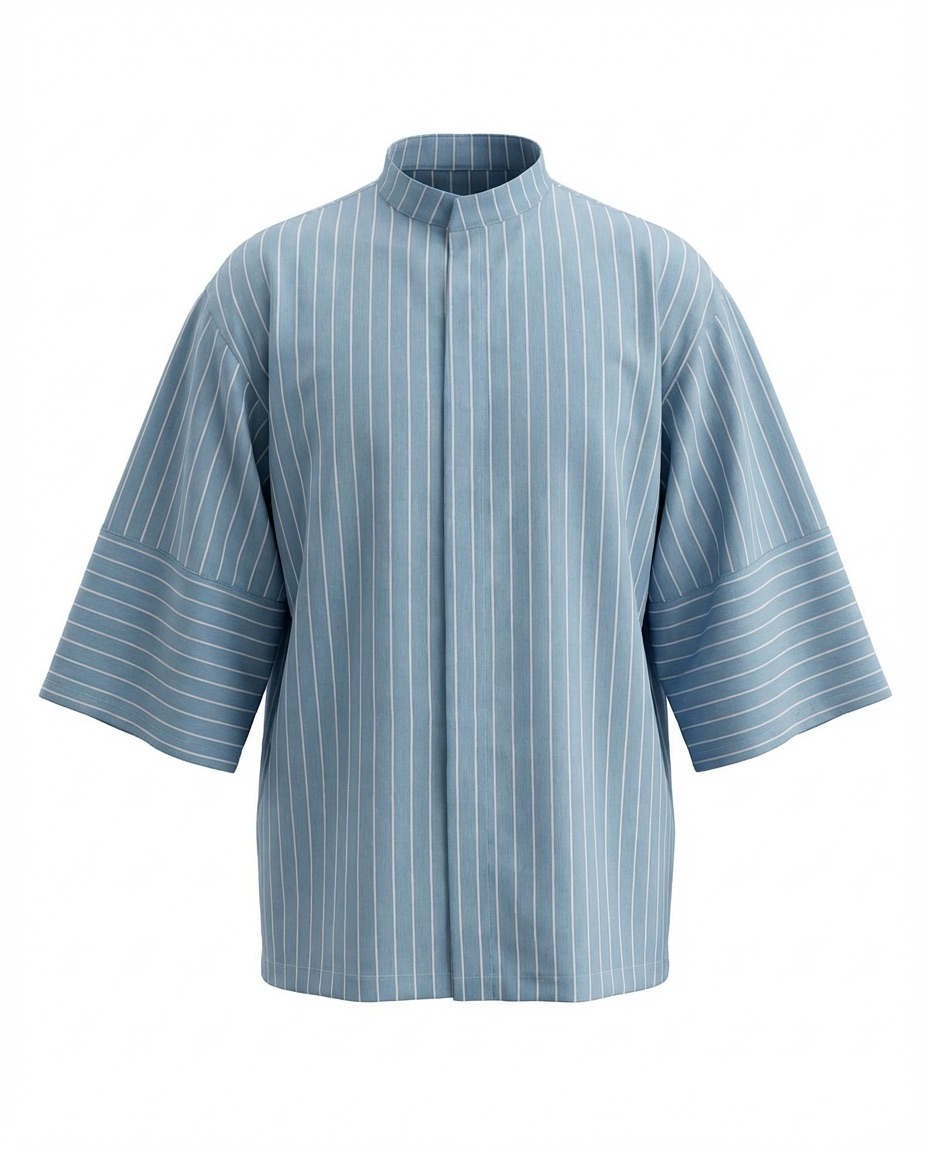 C-11 Mai Oversize – Açık Mavi Şef Ceketi