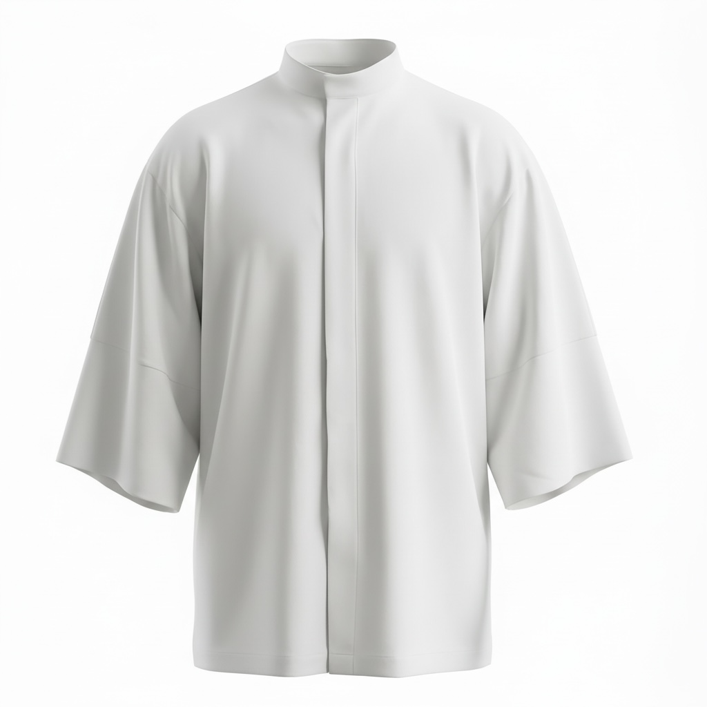 C-11 Mai Oversize – Beyaz Şef Ceketi