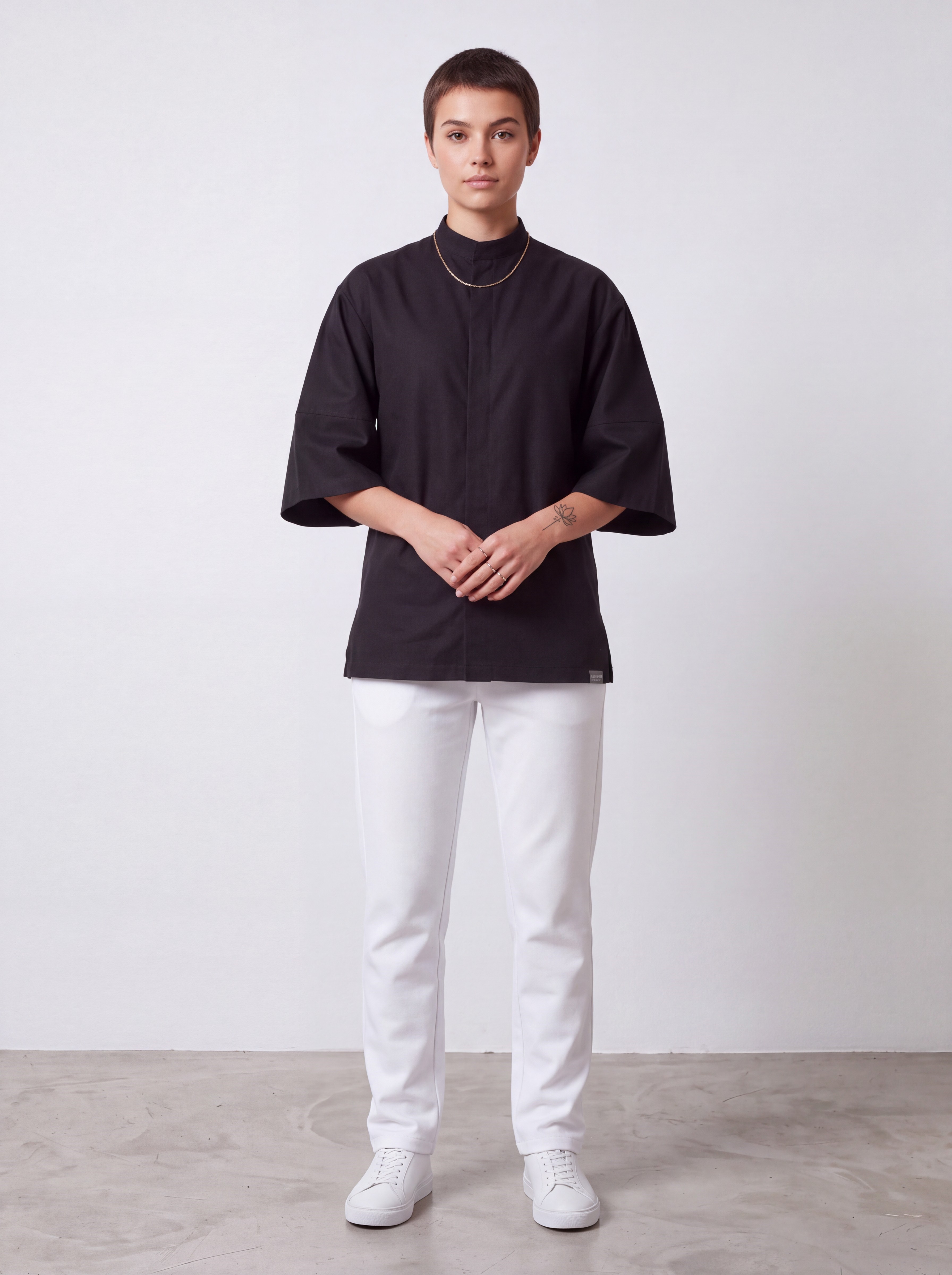 C-11 Mai Premium - Oversize Kadın Şef Ceketi - Siyah