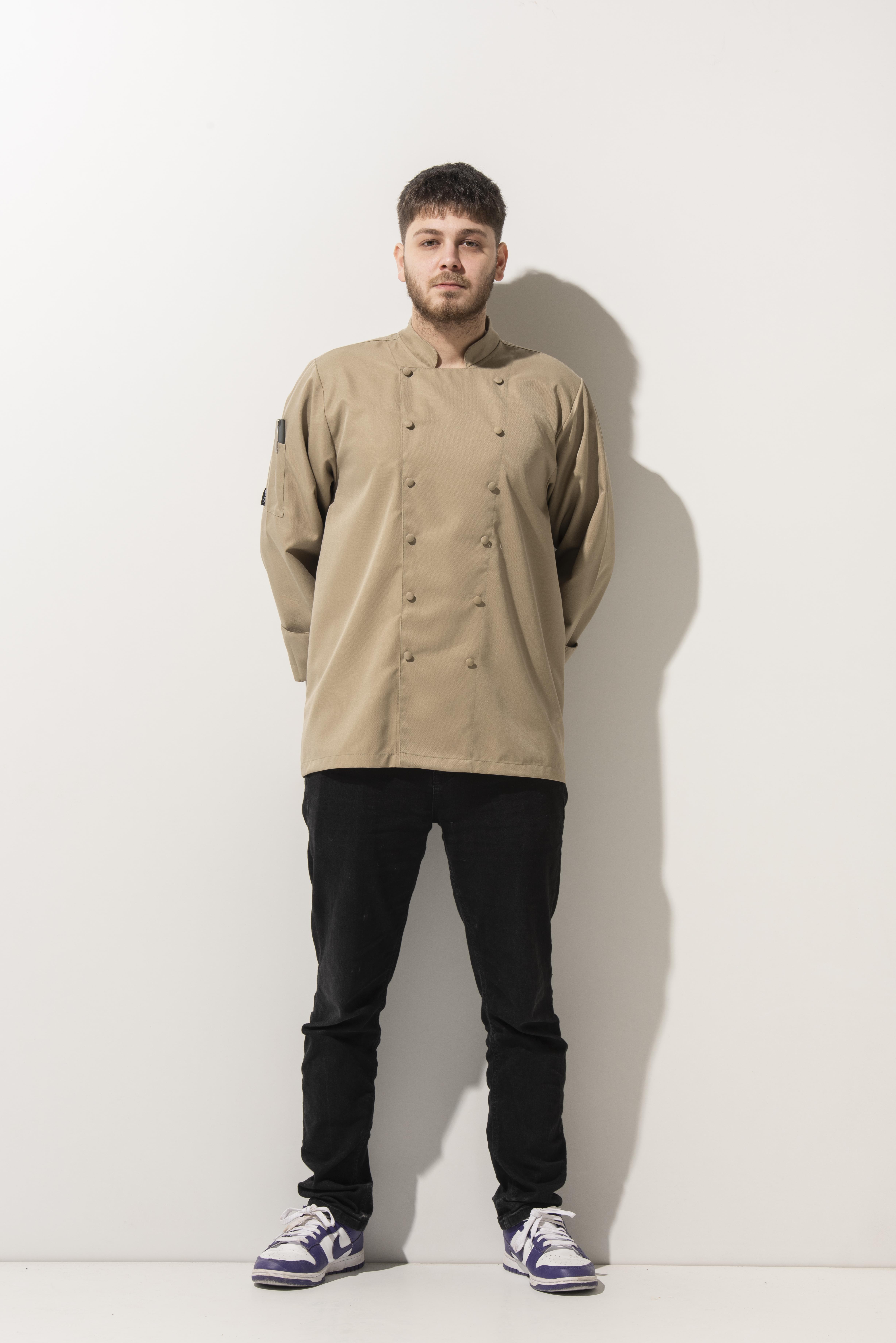 C-14 CLASSIC - Camel Düğmeli Şef Ceketi
