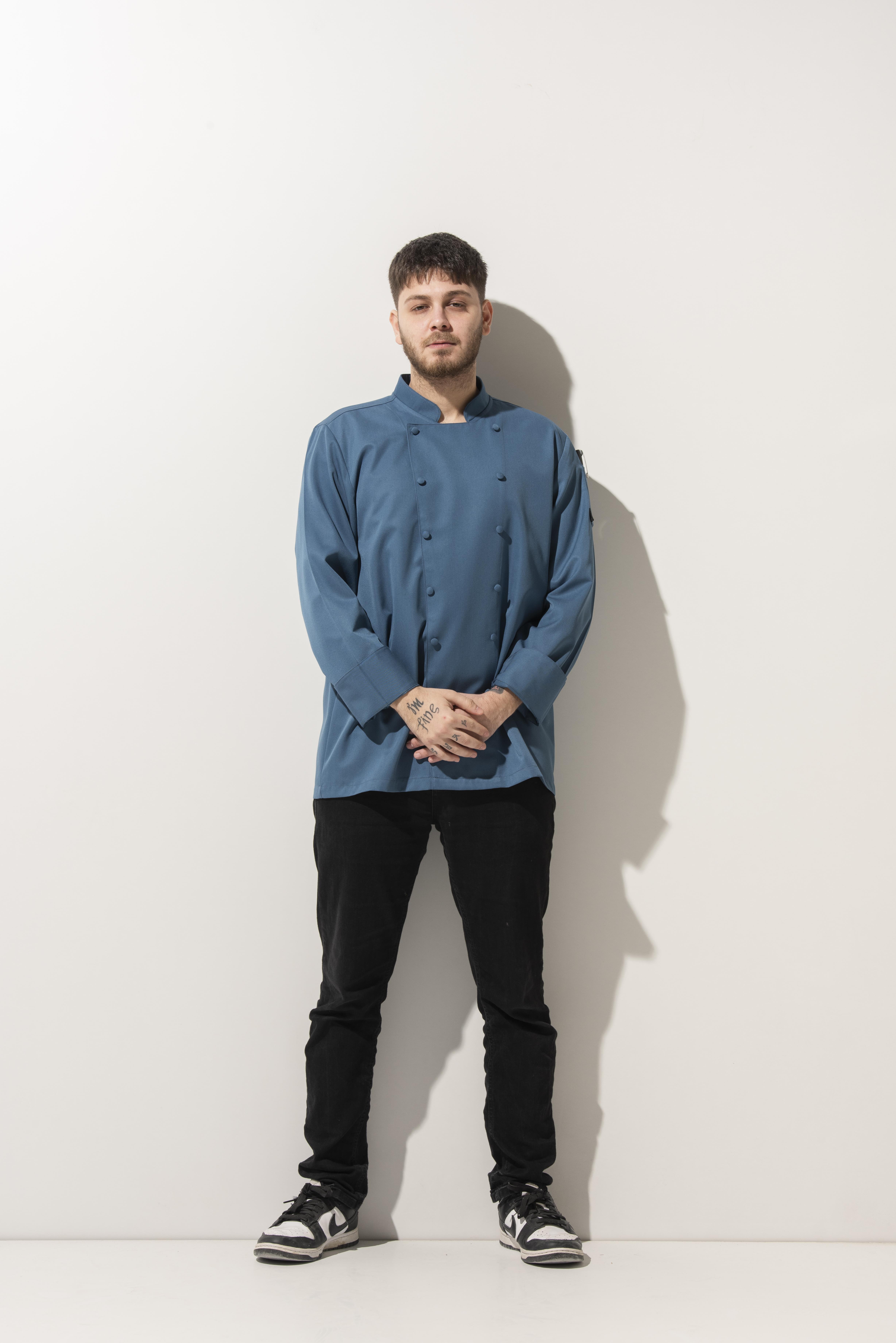 C-14 CLASSIC - Kot Mavi Düğmeli Şef Ceketi