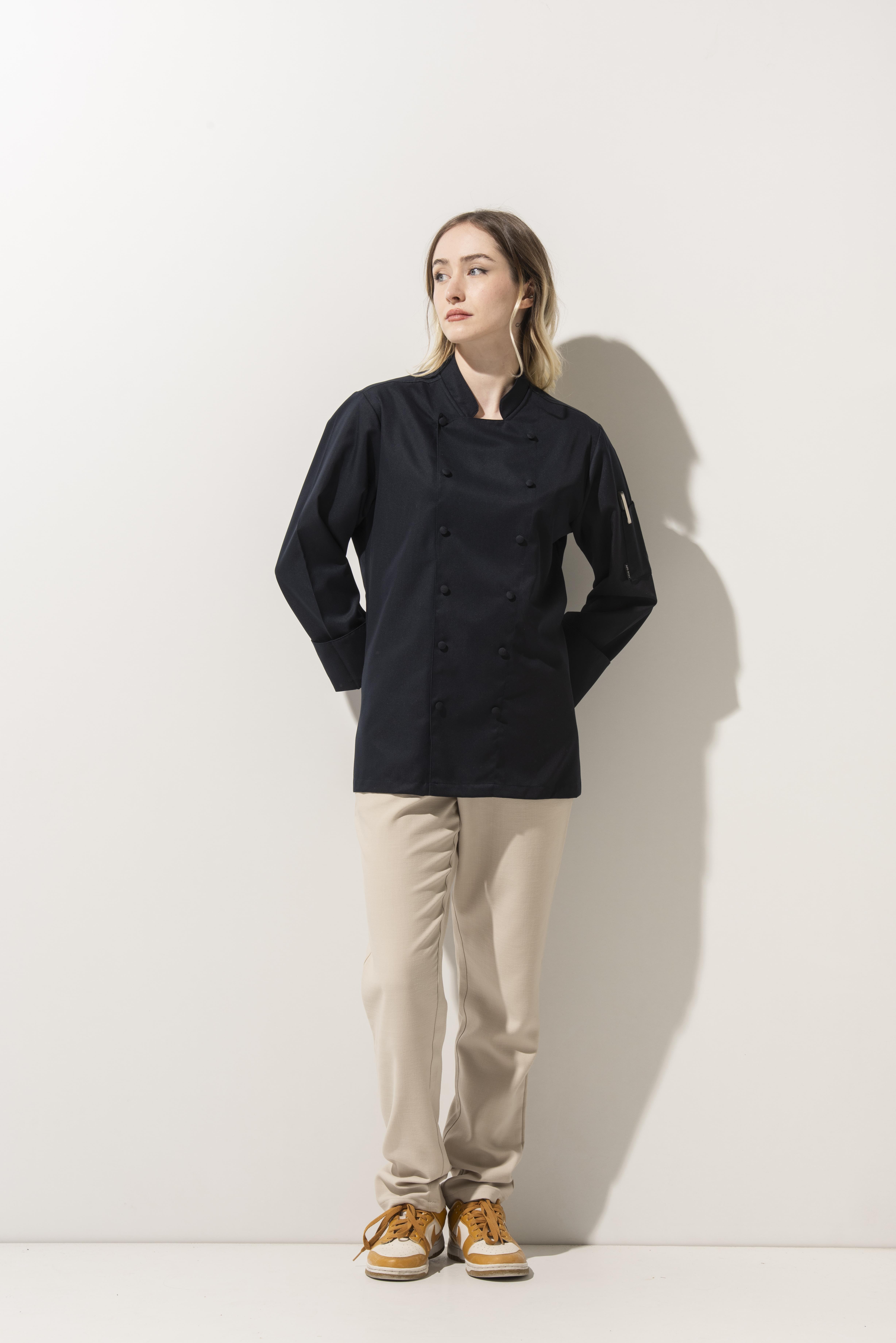 C-14 CLASSIC - Lacivert Düğmeli Şef Ceketi Kadın