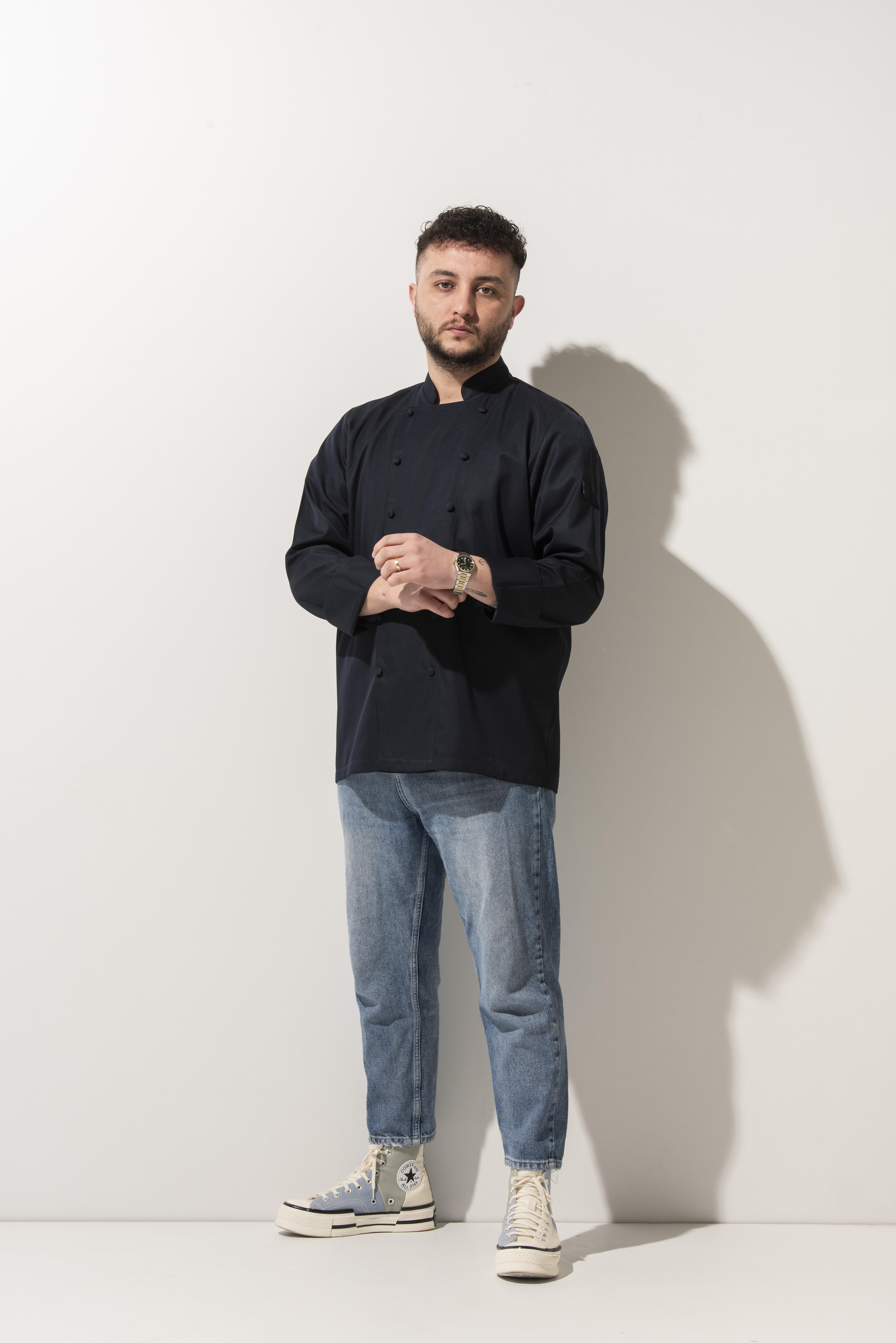 C-14 CLASSIC - Lacivert Düğmeli Şef Ceketi