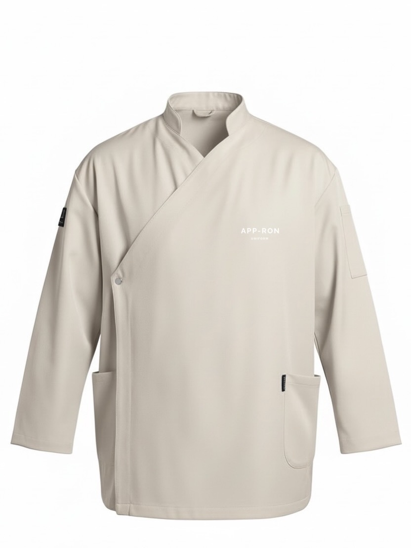C-16 Flip Premium - Erkek Değiştirilebilir Kapaklı Şef Ceketi - Bej