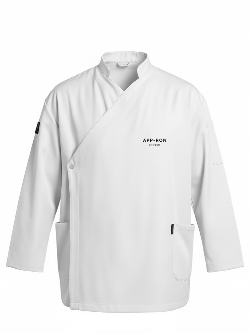 C-16 Flip Premium - Kadın Değiştirilebilir Kapaklı Şef Ceketi - Beyaz