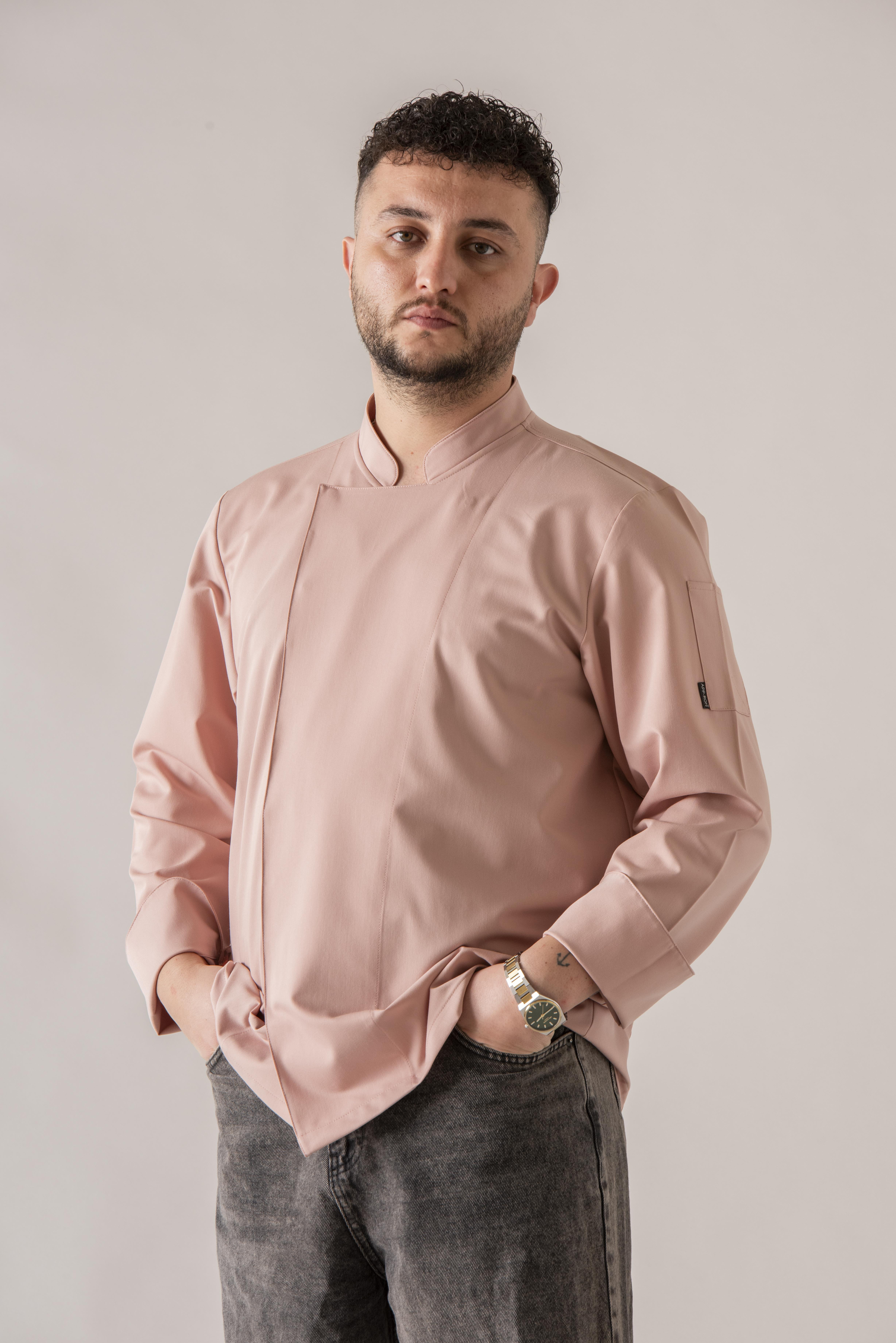 C-21 PREMIUM - Pudra Pembe Şef Ceketi 