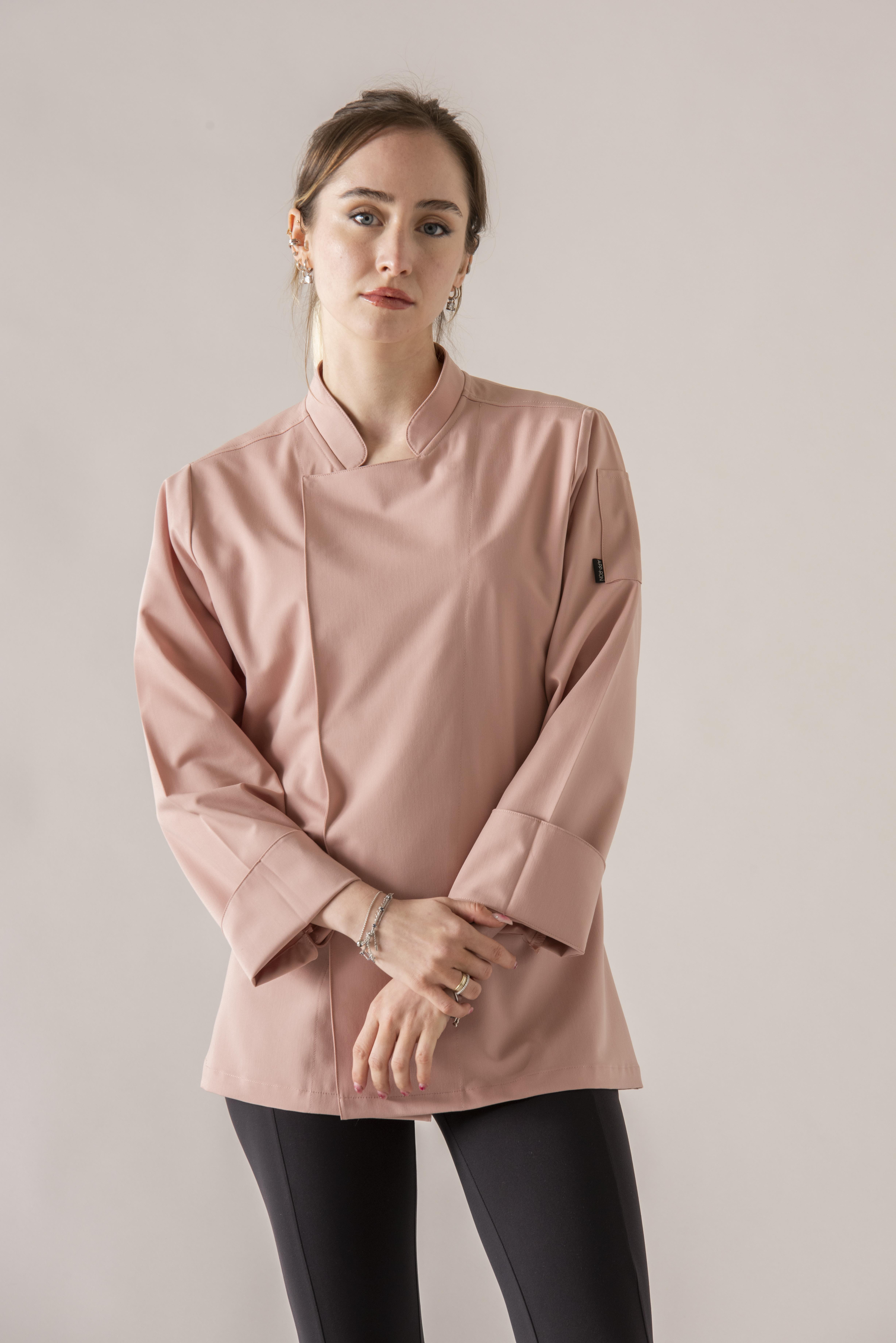 C-21 PREMIUM - Pudra Pembe Şef Ceketi Kadın