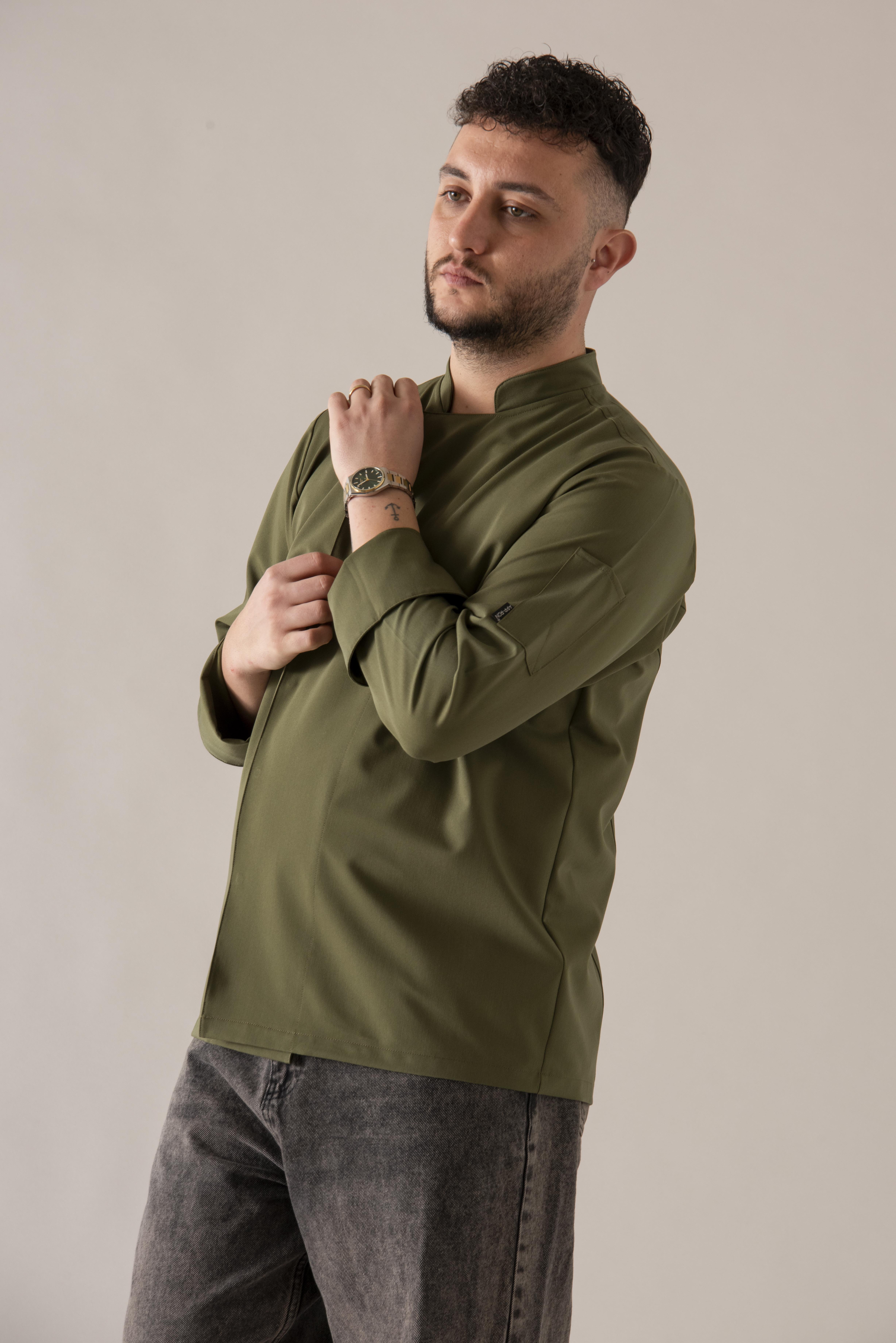 C-21 PREMIUM - Yağ Yeşili Şef Ceketi