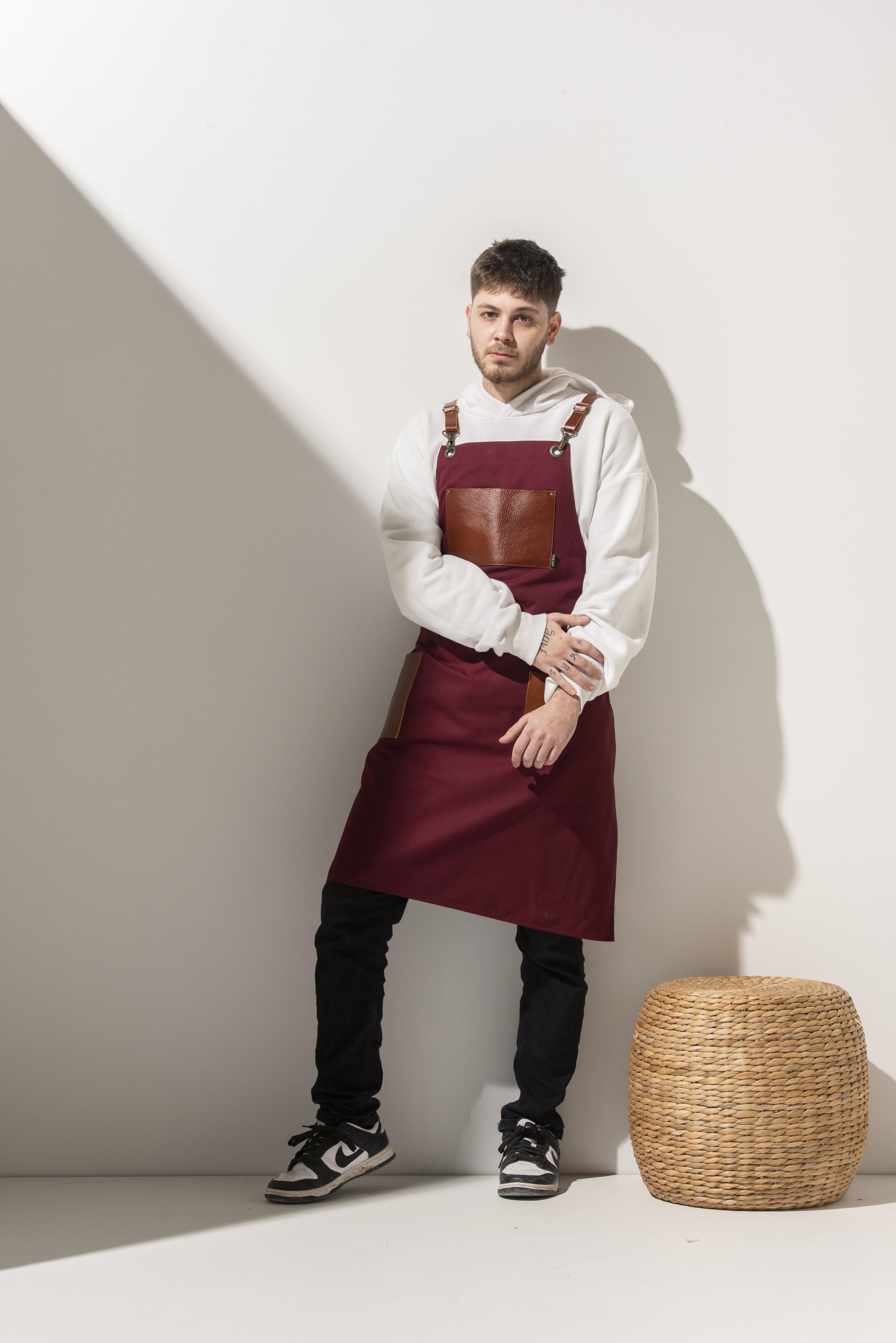 D-166 CEDRIC - Taba Derili Bordo Önlük 